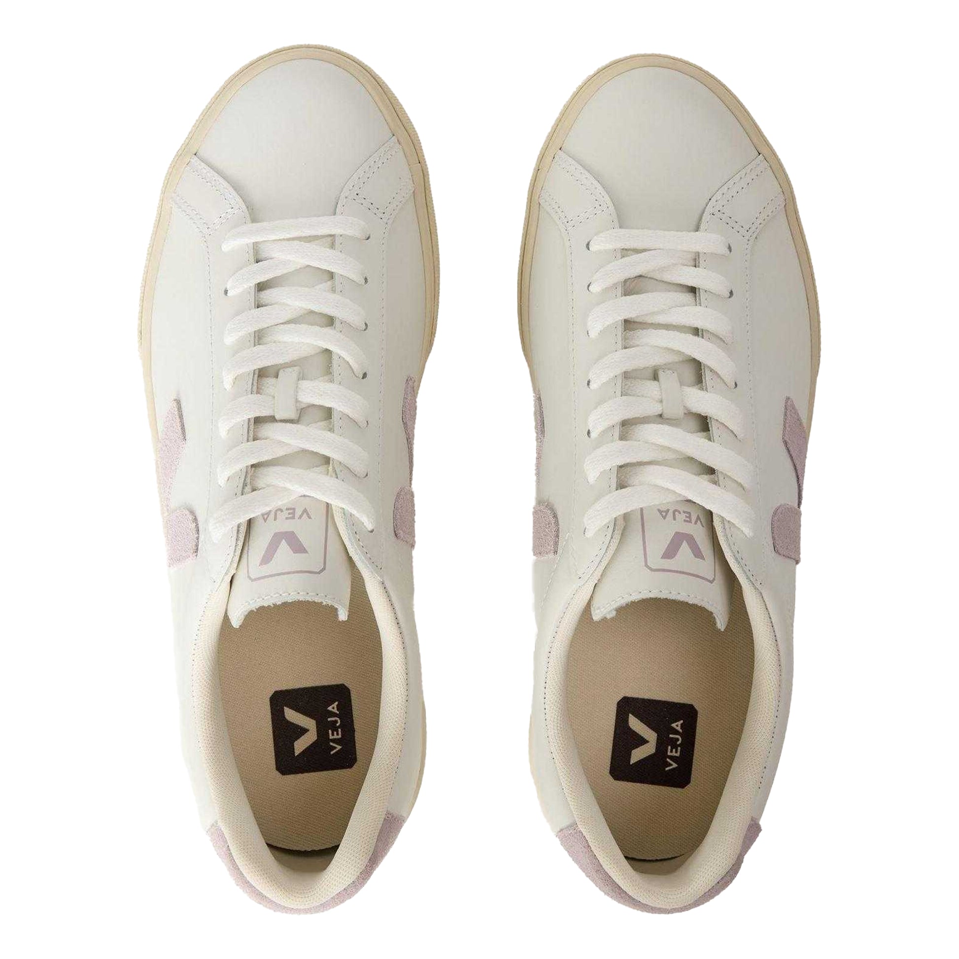 White - Lifestyle - Veja Womens-Ladies Esplar Leather Court Trainers