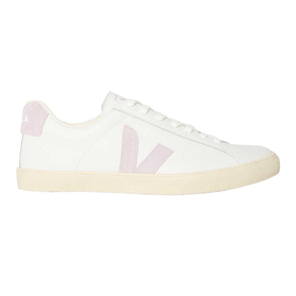 White - Front - Veja Womens-Ladies Esplar Leather Court Trainers