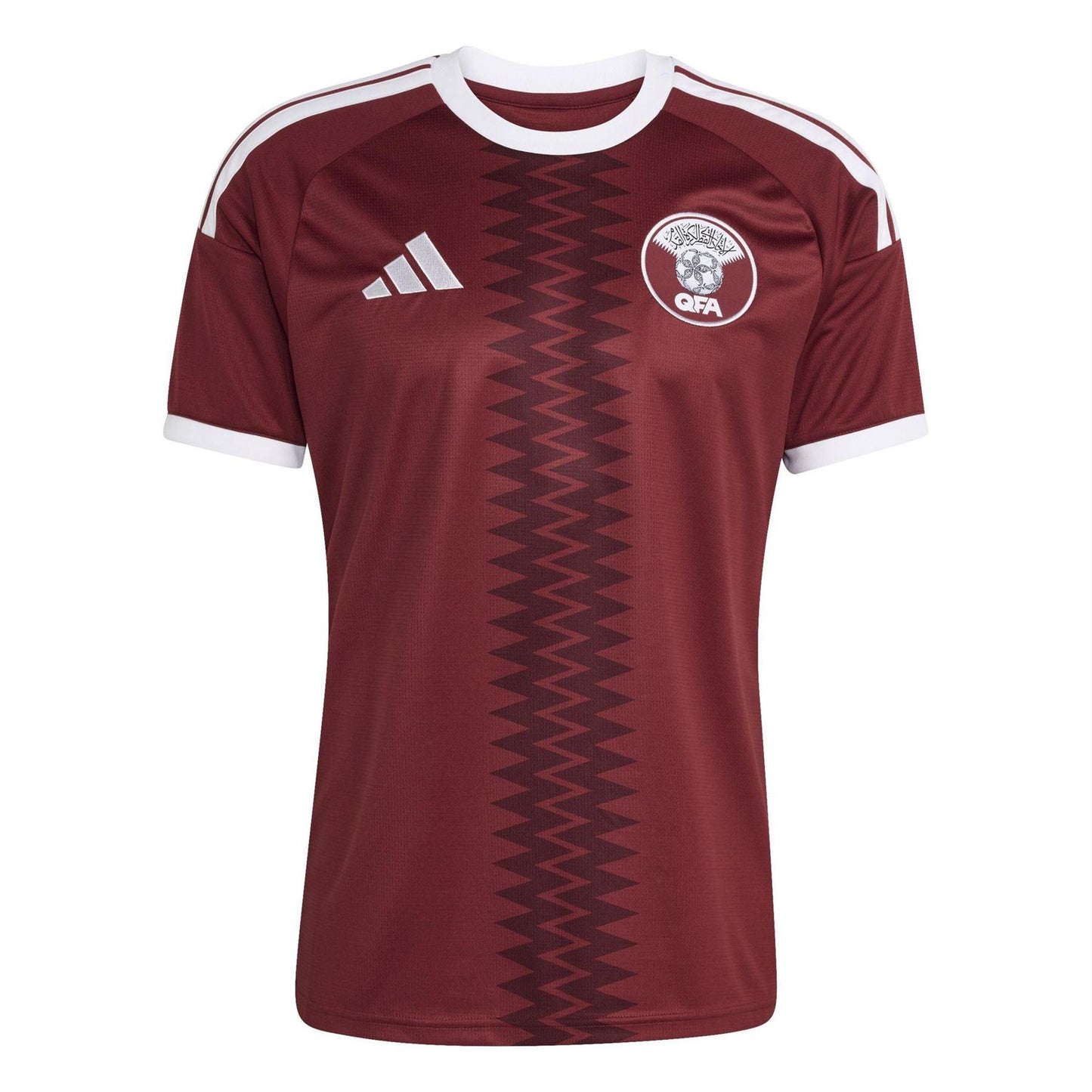 Maroon-White - Front - Adidas Mens 2026 Qatar FA Home Jersey