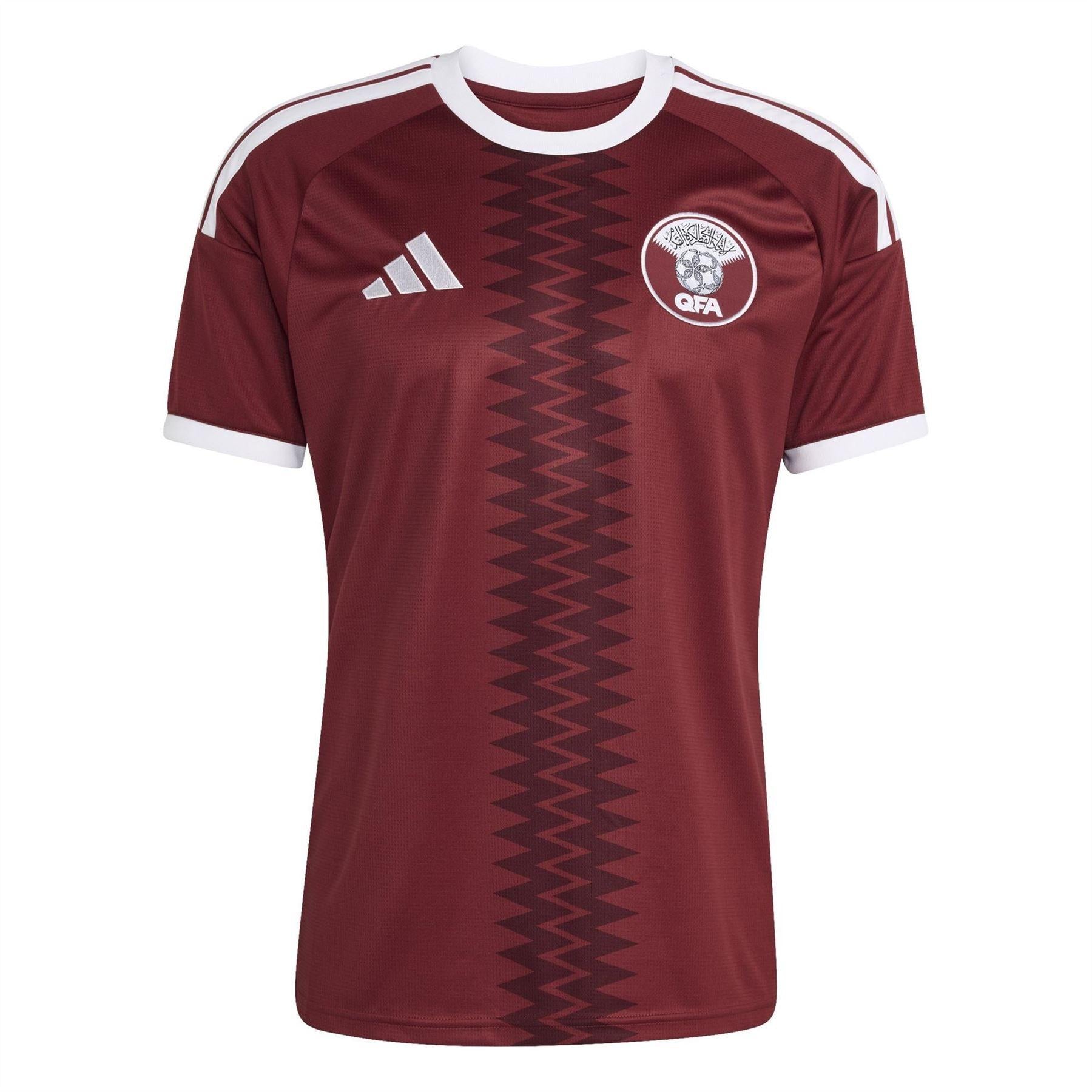Maroon-White - Front - Adidas Mens 2026 Qatar FA Home Jersey