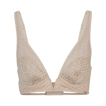 Beige - Front - Boss Womens-Ladies Monogram Lace Detail Bra