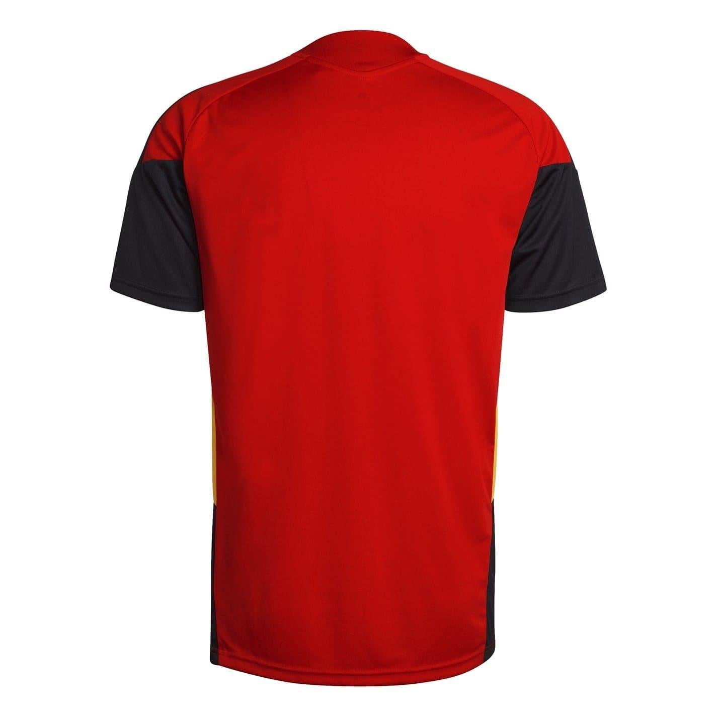 Red-Black - Back - Adidas Mens World Cup 2026 Belgium Training Football Shirt