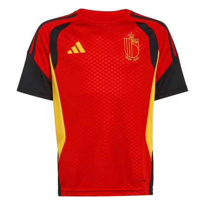Red-Black - Front - Adidas Childrens-Kids World Cup 2026 Belgium Football Shirt