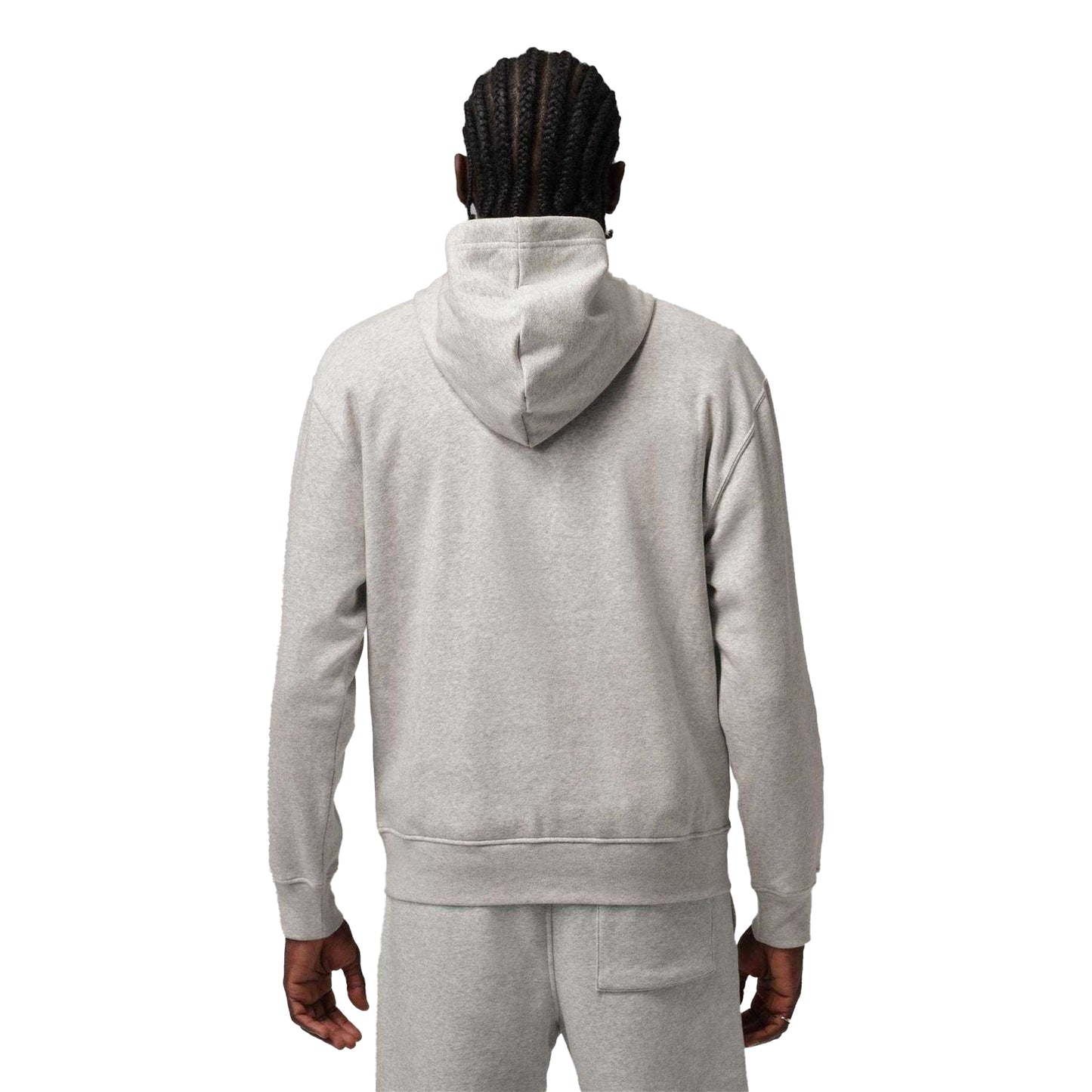 Grey-Black - Back - Nike Mens Air Jordan Fleece Hoodie