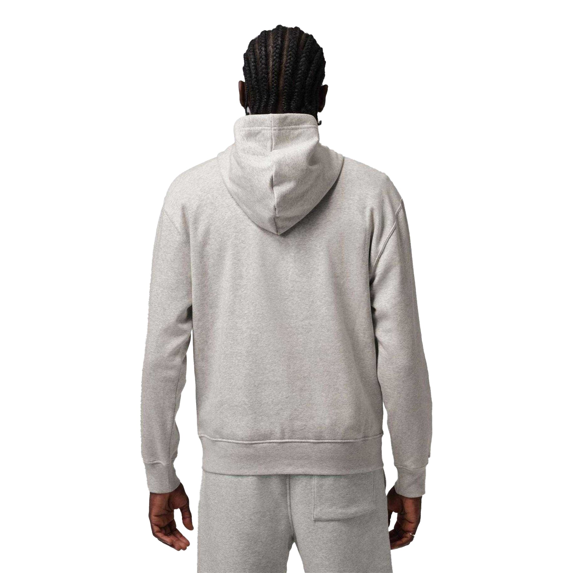 Grey-Black - Back - Nike Mens Air Jordan Fleece Hoodie