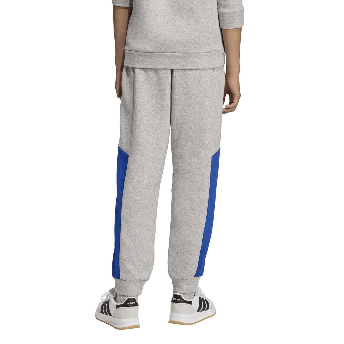 Medium Heather Grey - Back - Adidas Childrens-Kids Colour Block Slim Joggers