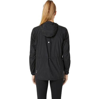 Black - Back - Asics Womens-Ladies Packable Athletic Jacket