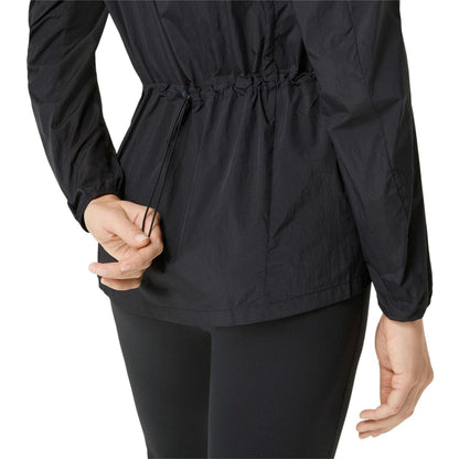 Black - Pack Shot - Asics Womens-Ladies Packable Athletic Jacket