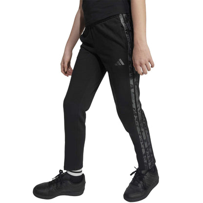 Black - Pack Shot - Adidas Childrens-Kids Leopard Print Joggers