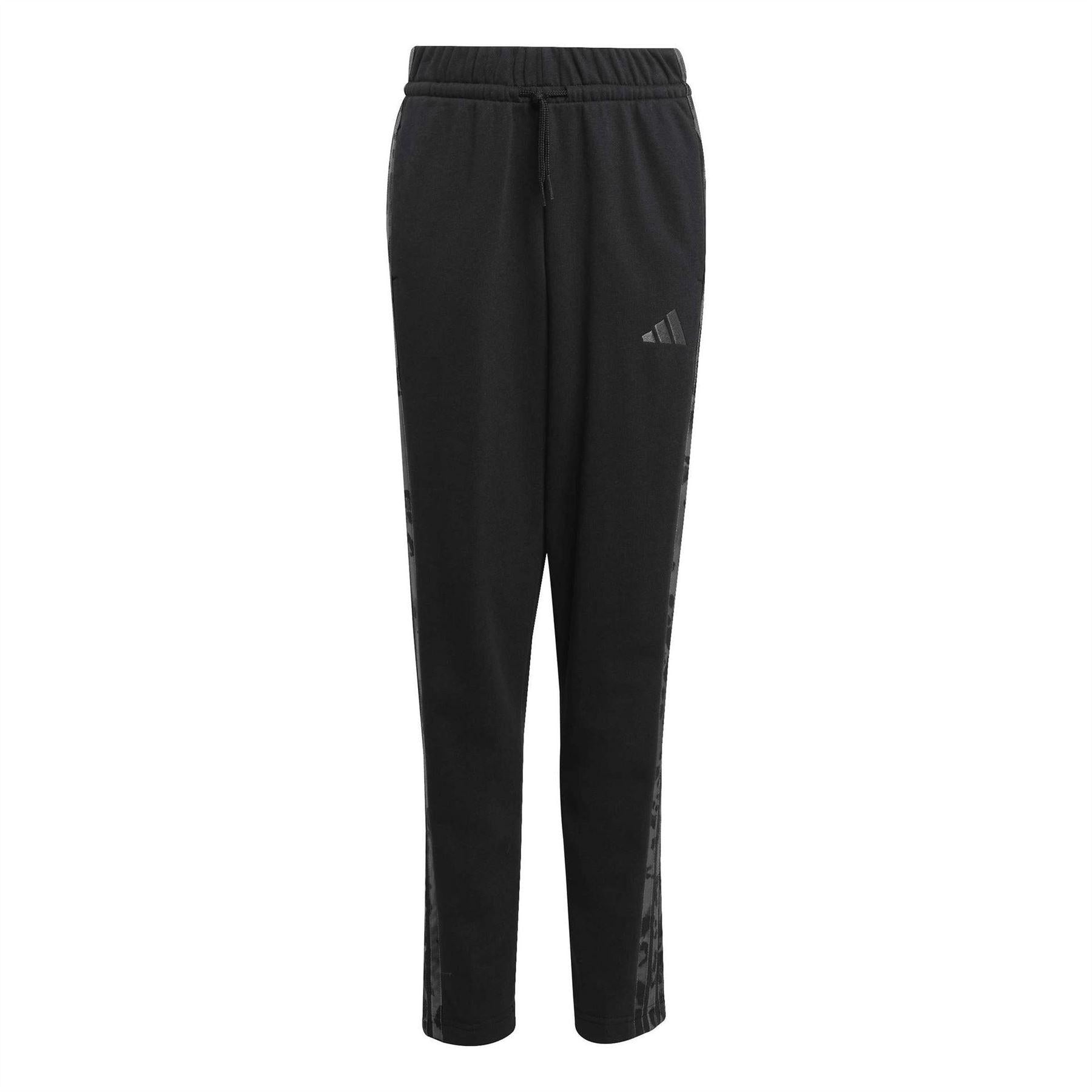 Black - Front - Adidas Childrens-Kids Leopard Print Joggers