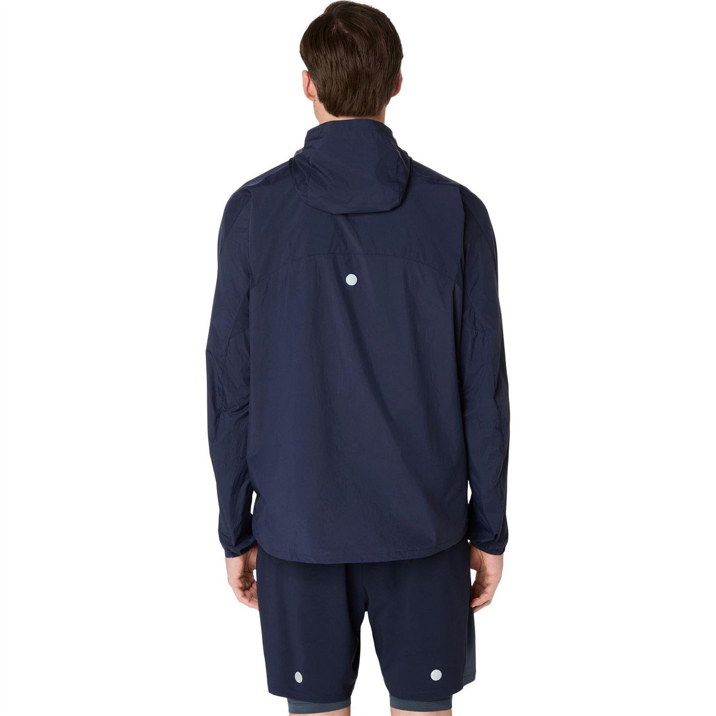 Midnight Blue - Back - Asics Mens Road Packable Long-Sleeved Jacket