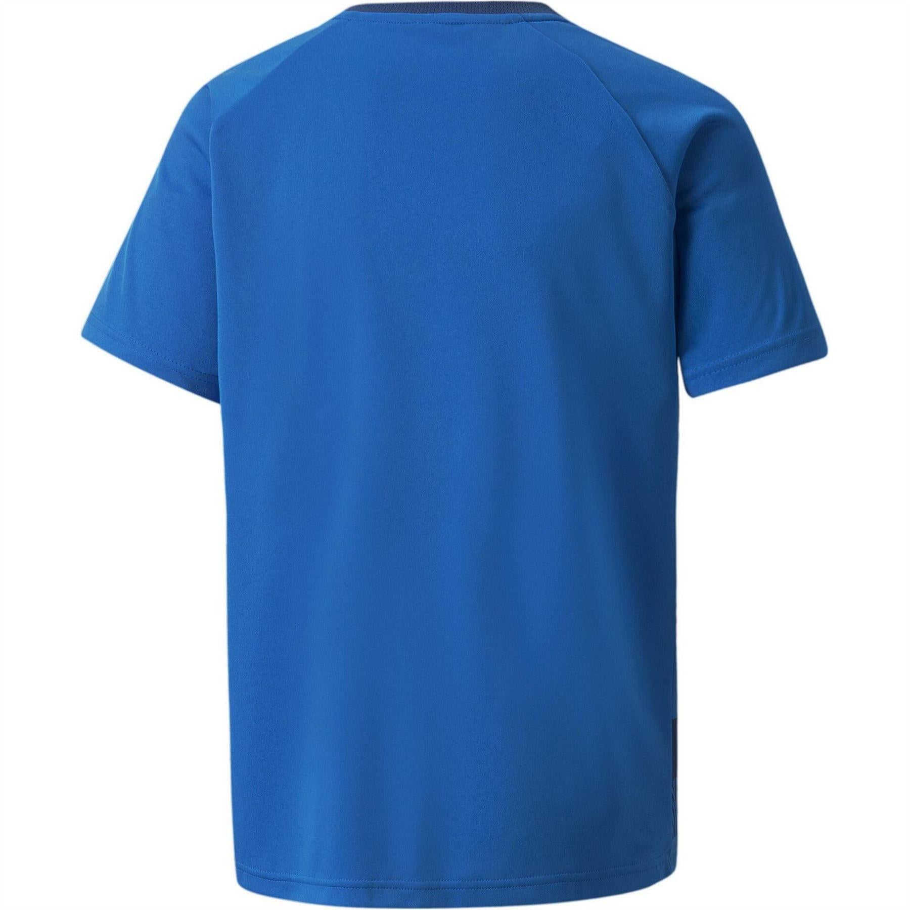 Blue-White - Back - Puma Childrens-Kids TeamVision T-Shirt