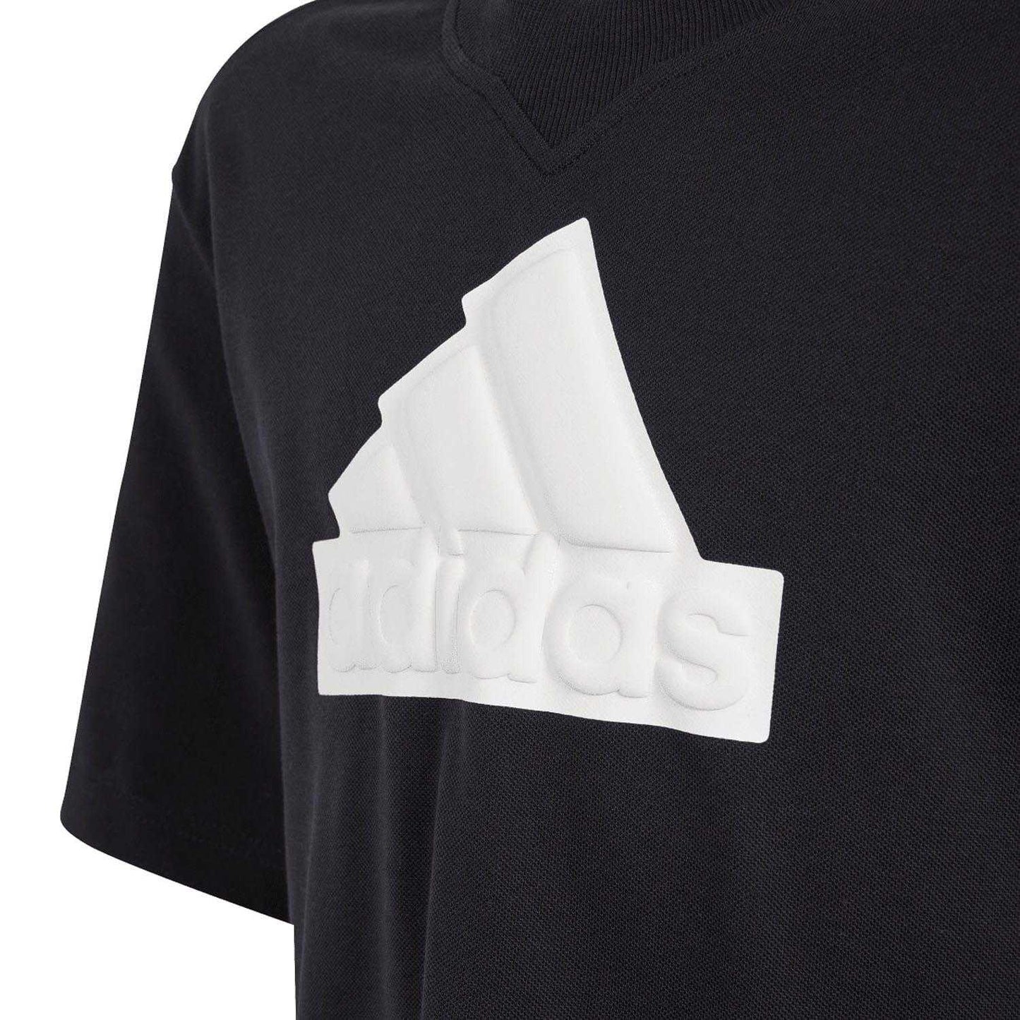 Black - Side - Adidas Childrens-Kids Future Icons Logo T-Shirt