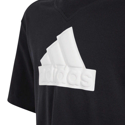 Black - Side - Adidas Childrens-Kids Future Icons Logo T-Shirt