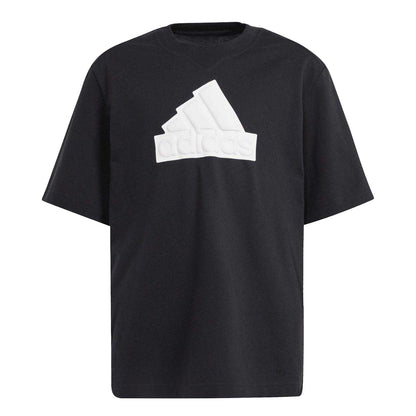 Black - Front - Adidas Childrens-Kids Future Icons Logo T-Shirt