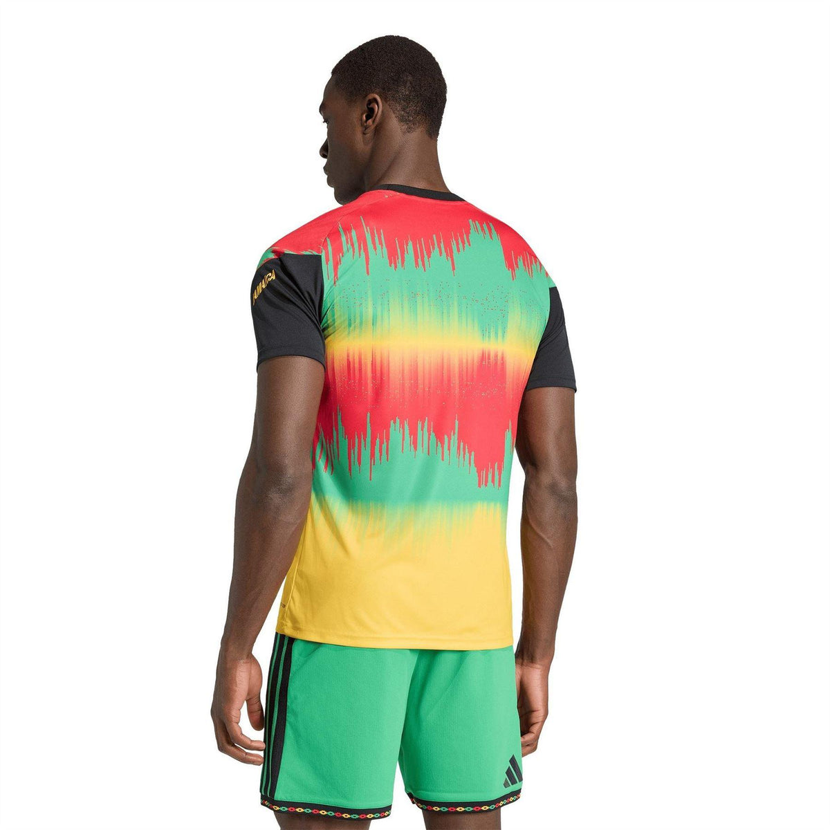 Gold-Green - Lifestyle - Adidas Mens 2026 Pre Match Jamaica Contrast Panel Football Shirt