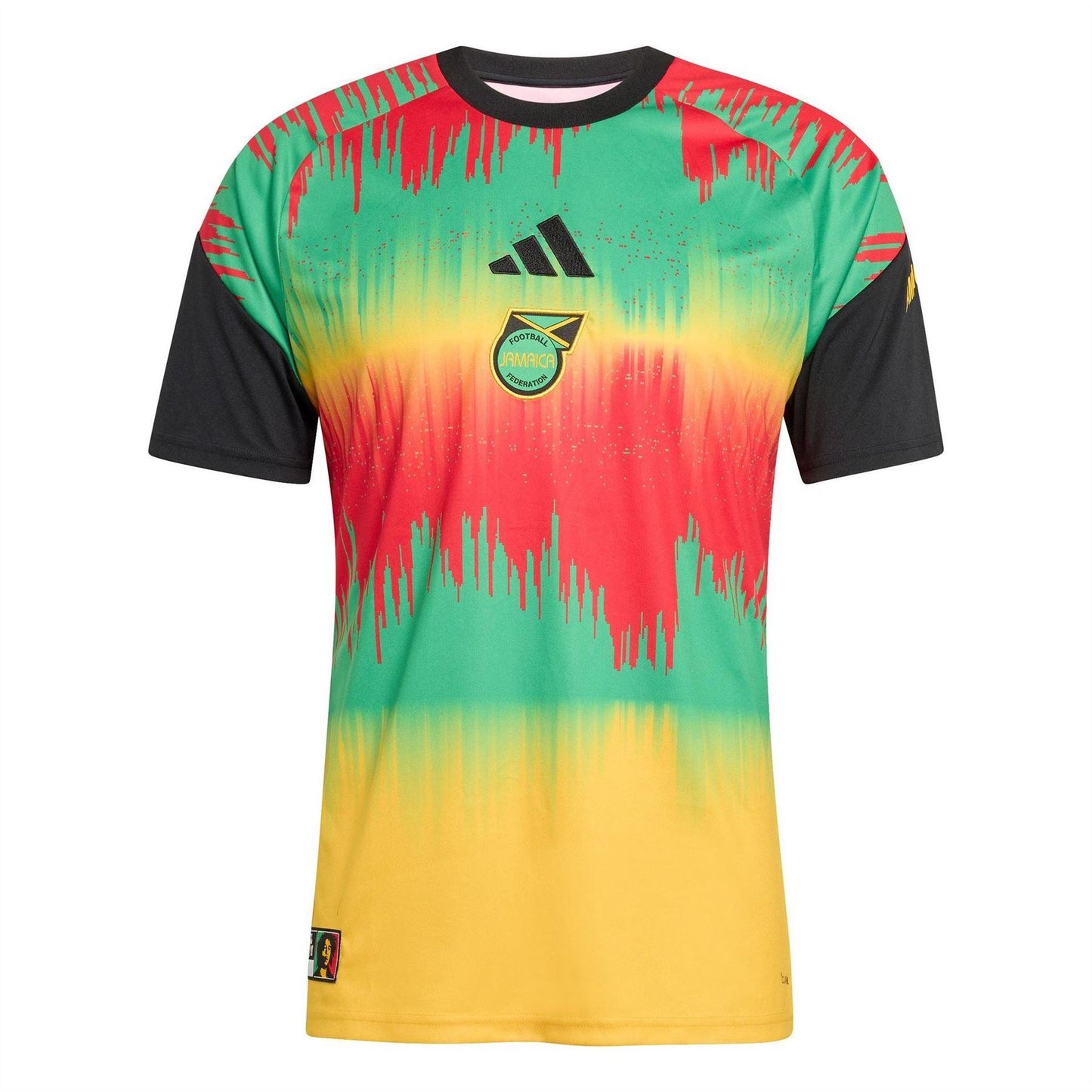 Gold-Green - Front - Adidas Mens 2026 Pre Match Jamaica Contrast Panel Football Shirt