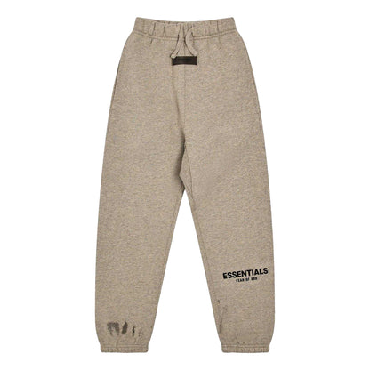 Oatmeal Grey - Front - Fear Of God Essentials Childrens-Kids Fleece Tapered Jogging Bottoms