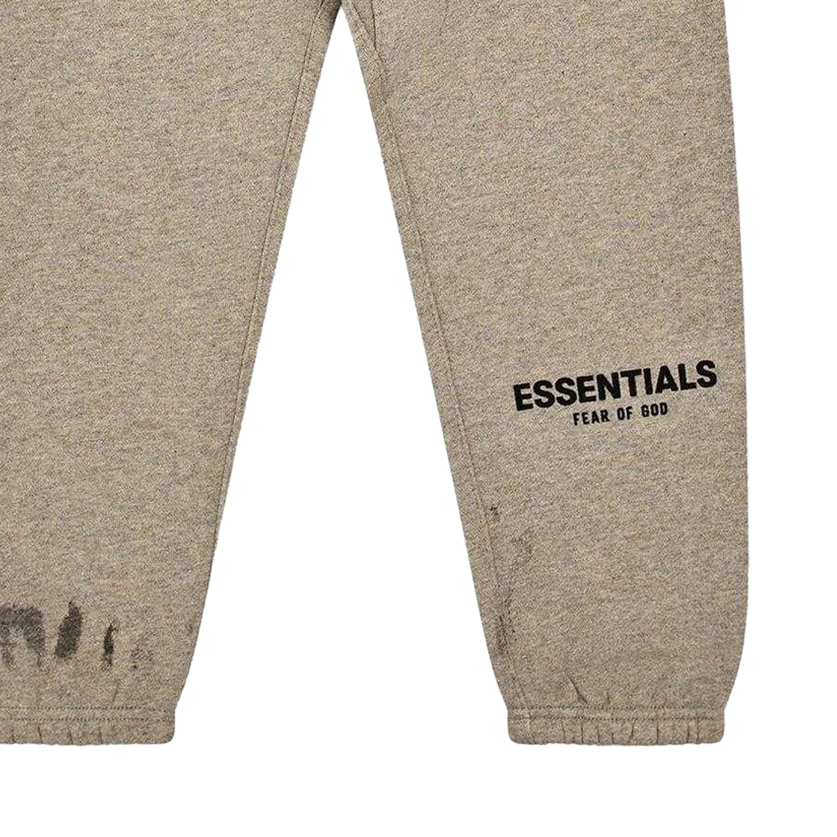 Oatmeal Grey - Side - Fear Of God Essentials Childrens-Kids Fleece Tapered Jogging Bottoms