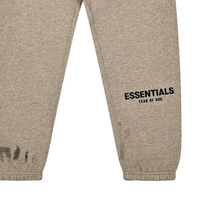 Oatmeal Grey - Side - Fear Of God Essentials Childrens-Kids Fleece Tapered Jogging Bottoms