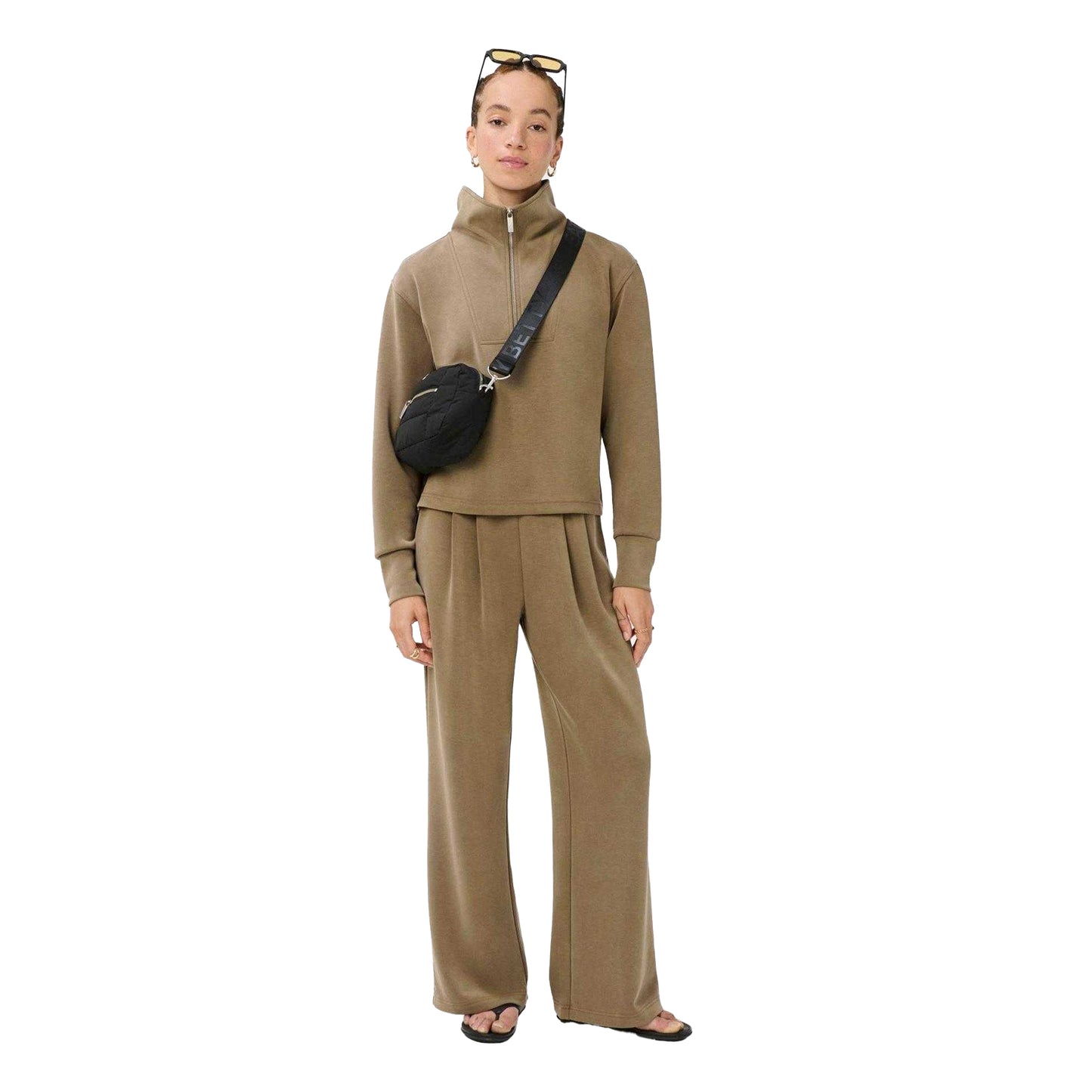 Khaki Brown - Lifestyle - Sweaty Betty Womens-Ladies Quarter Zip Fleece Top
