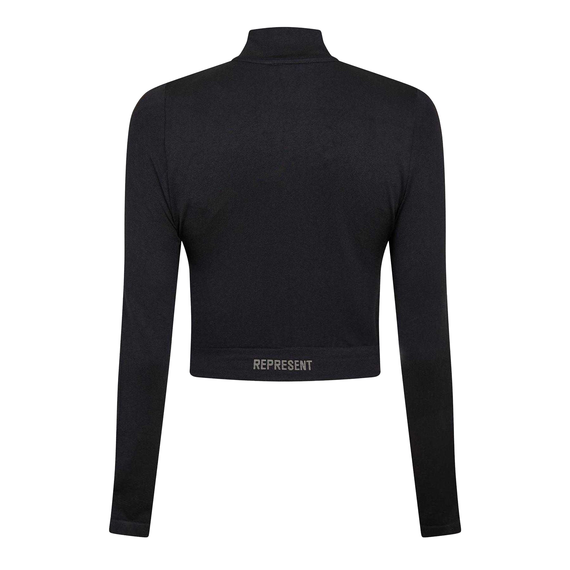 Jet Black - Back - Represent Womens-Ladies Cropped Long-Sleeved Jacket