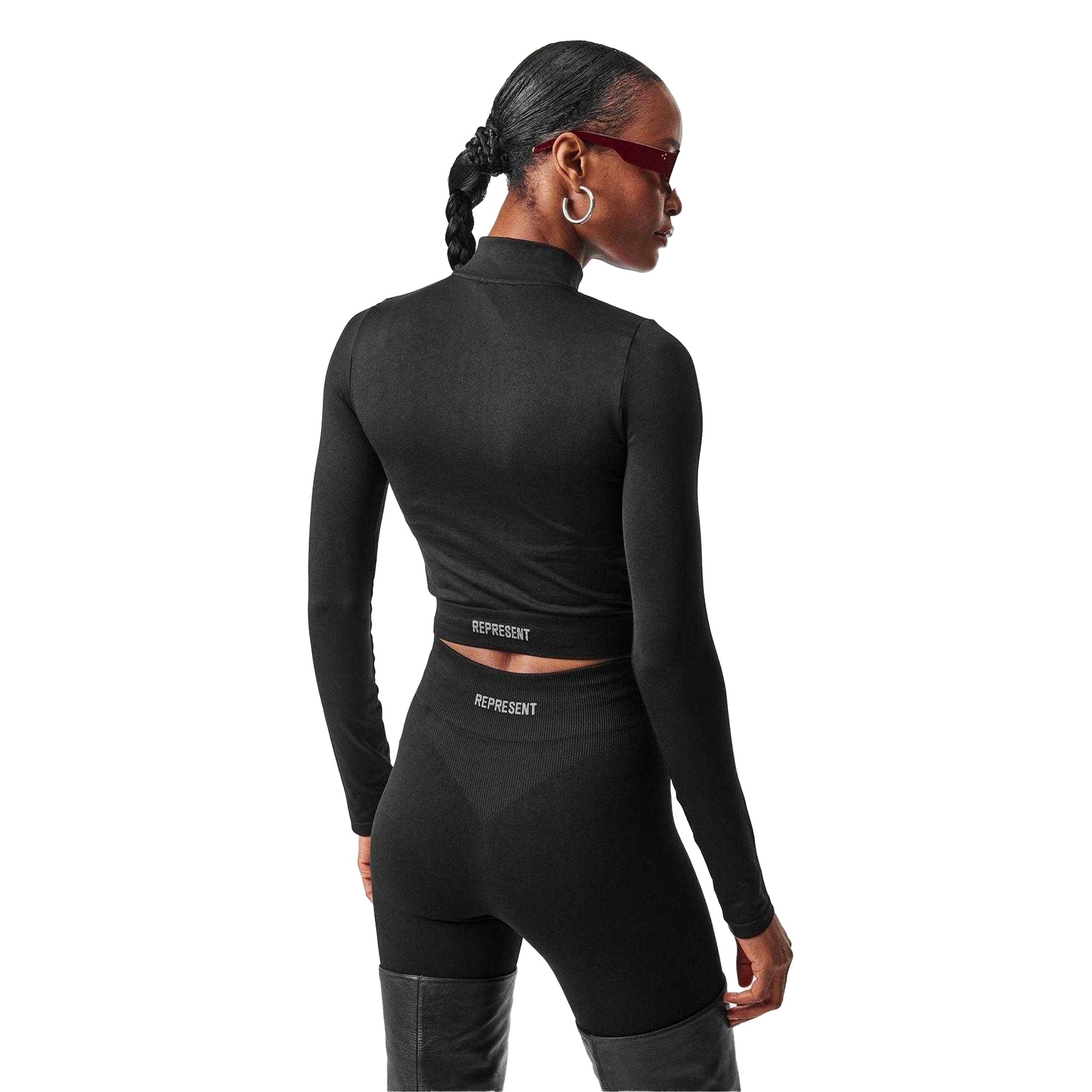 Jet Black - Lifestyle - Represent Womens-Ladies Cropped Long-Sleeved Jacket