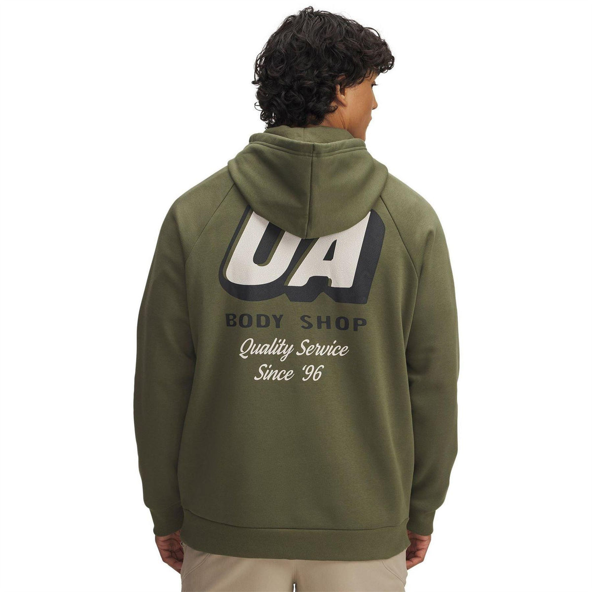 Green - Back - Under Armour Mens Rival Fleece Hoodie