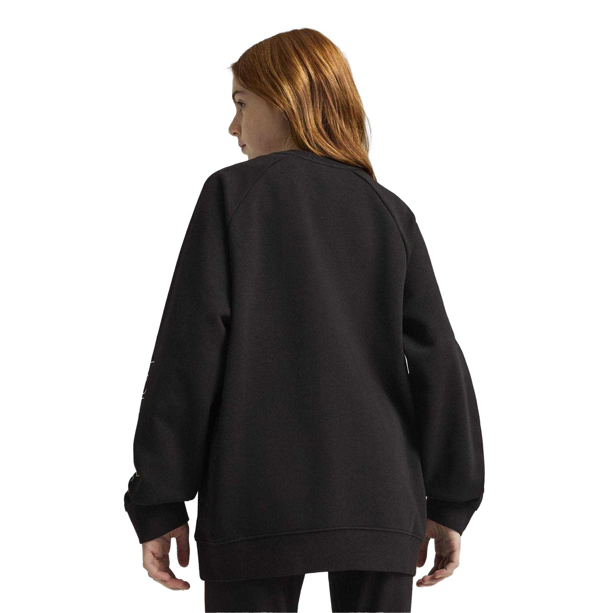 Puma Black - Lifestyle - Puma Childrens-Kids Sportstyle Relaxed Fit Raglan Long-Sleeved Sweatshirt