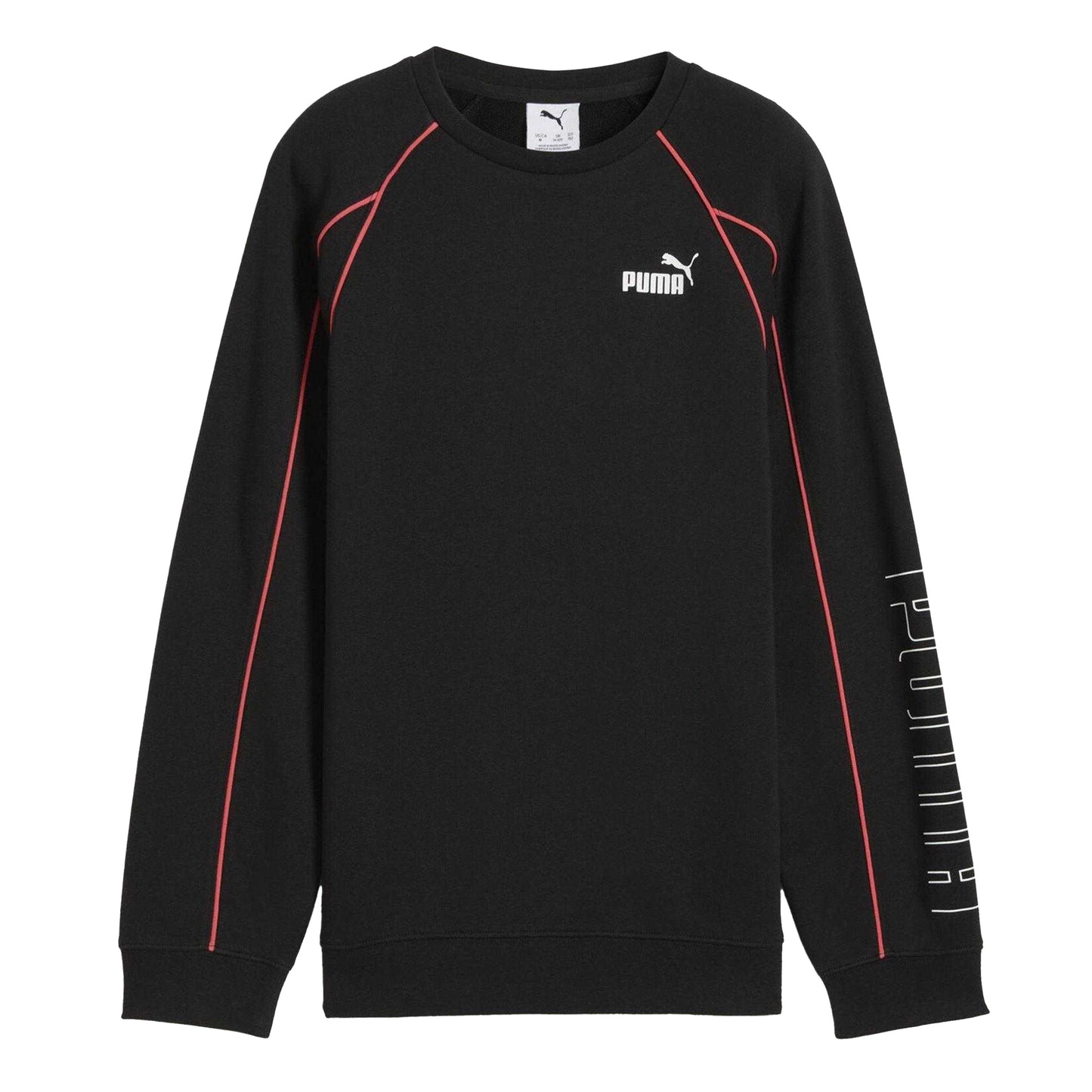 Puma Black - Front - Puma Childrens-Kids Sportstyle Relaxed Fit Raglan Long-Sleeved Sweatshirt