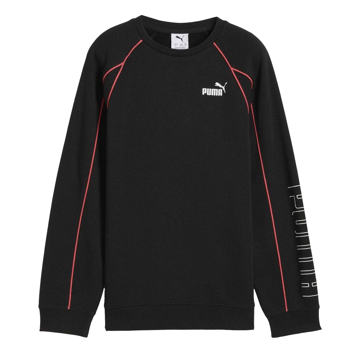 Puma Black - Front - Puma Childrens-Kids Sportstyle Relaxed Fit Raglan Long-Sleeved Sweatshirt