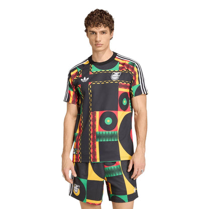 Black-Green - Pack Shot - Adidas Mens Bob Marley Originals Jamaica T-Shirt