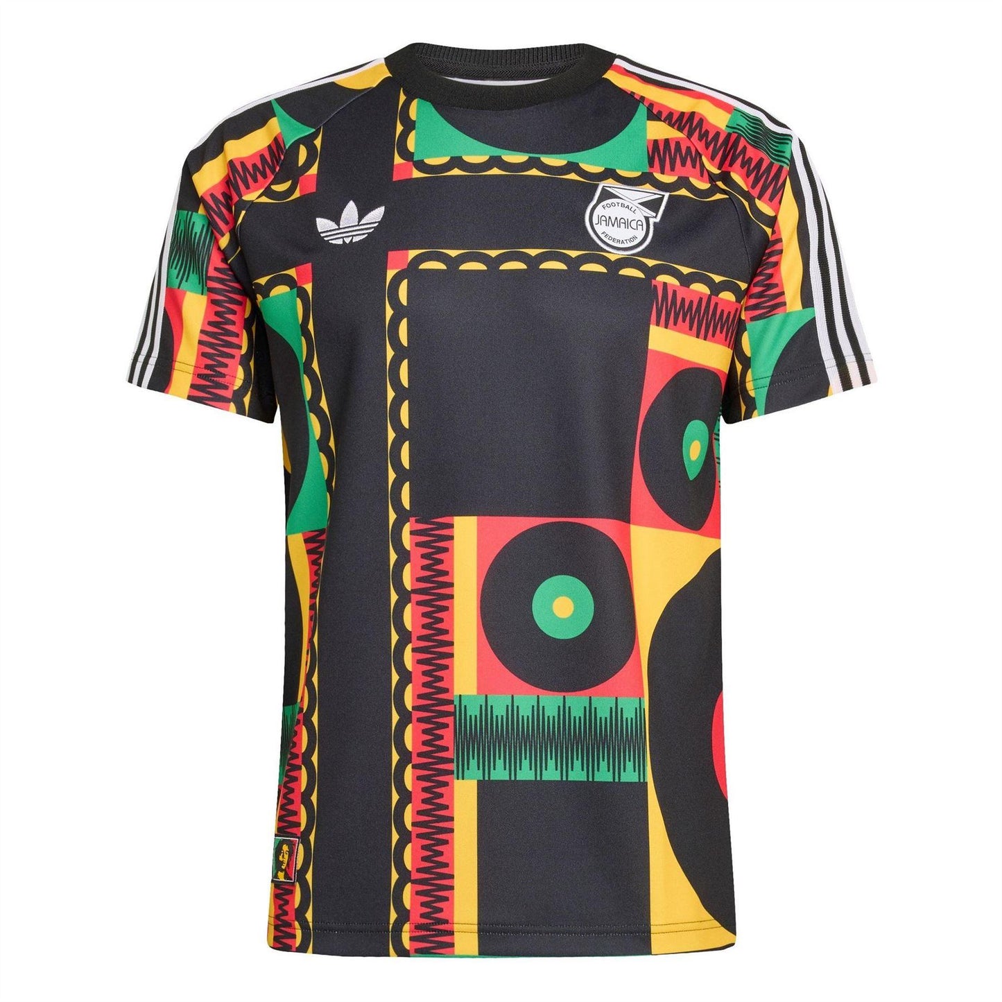 Black-Green - Front - Adidas Mens Bob Marley Originals Jamaica T-Shirt