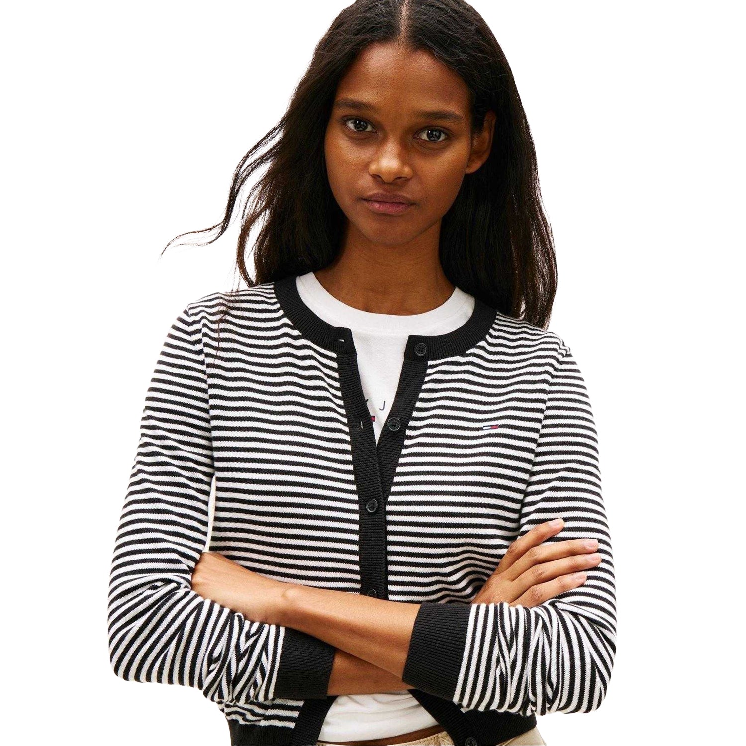 Black - Side - Tommy Jeans Womens-Ladies Jeans Cardigan