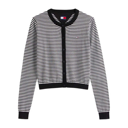 Black - Front - Tommy Jeans Womens-Ladies Jeans Cardigan