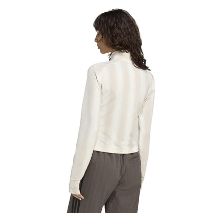 Off White - Back - Adidas Womens-Ladies High-Neck Crop Top
