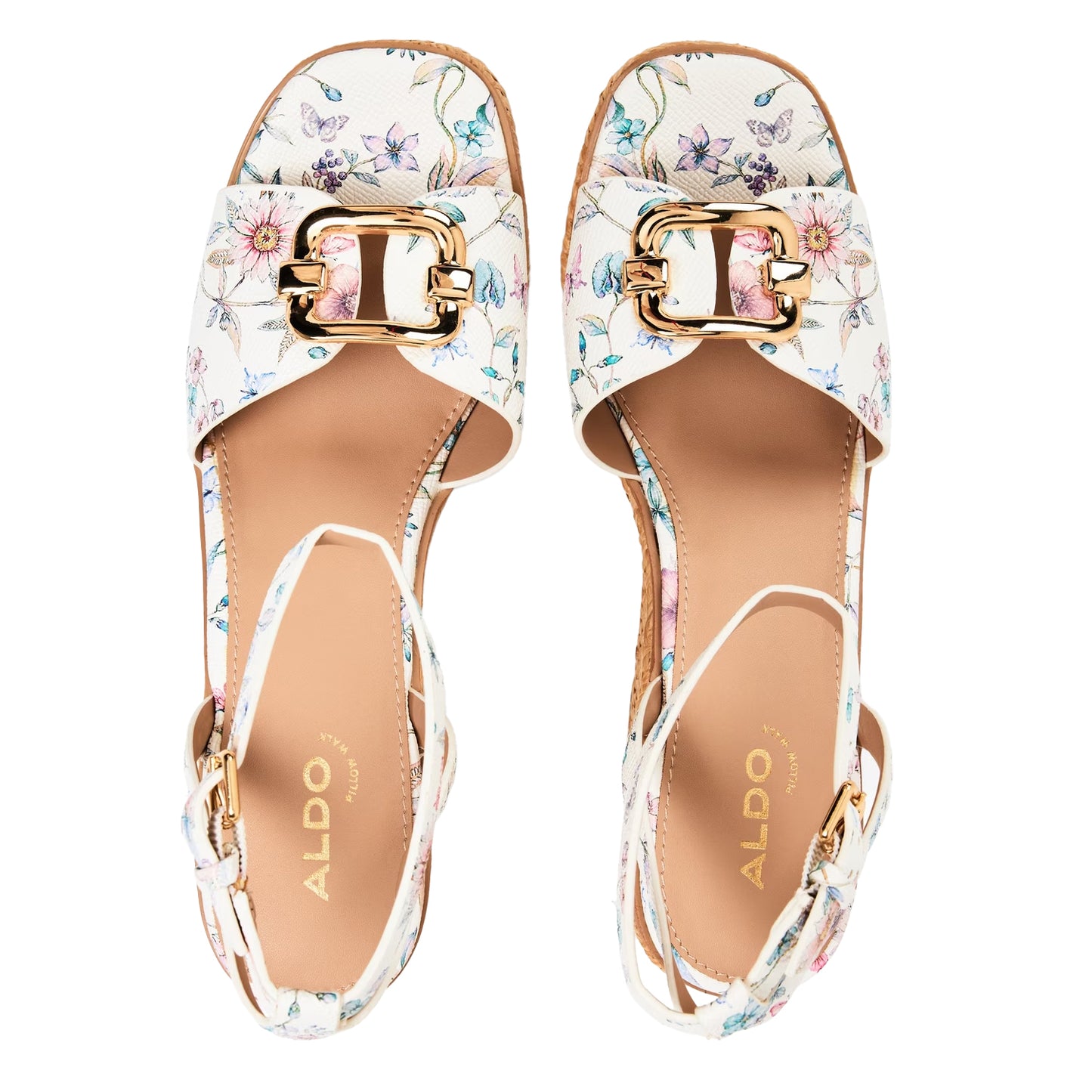 Multicoloured - Side - Aldo Womens-Ladies Carrabriria Floral Wedge Sandals