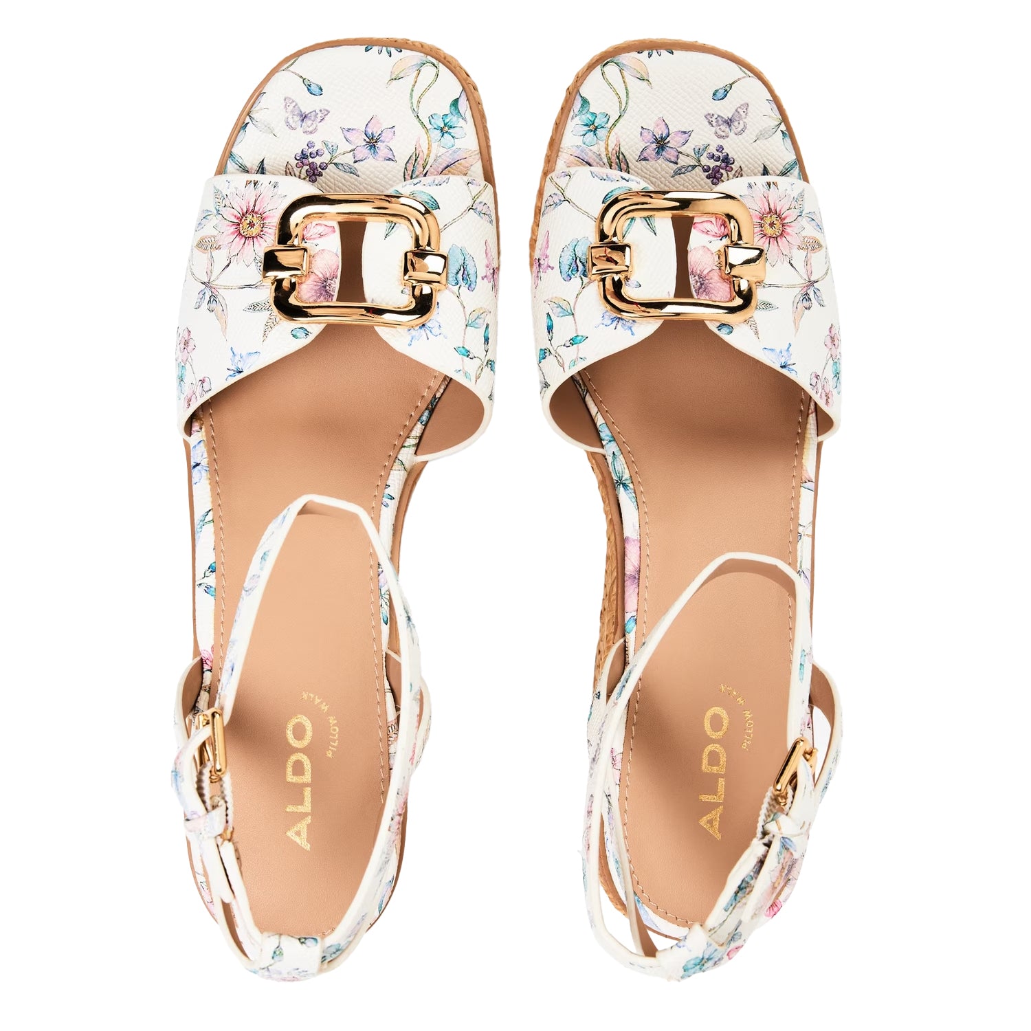 Multicoloured - Side - Aldo Womens-Ladies Carrabriria Floral Wedge Sandals