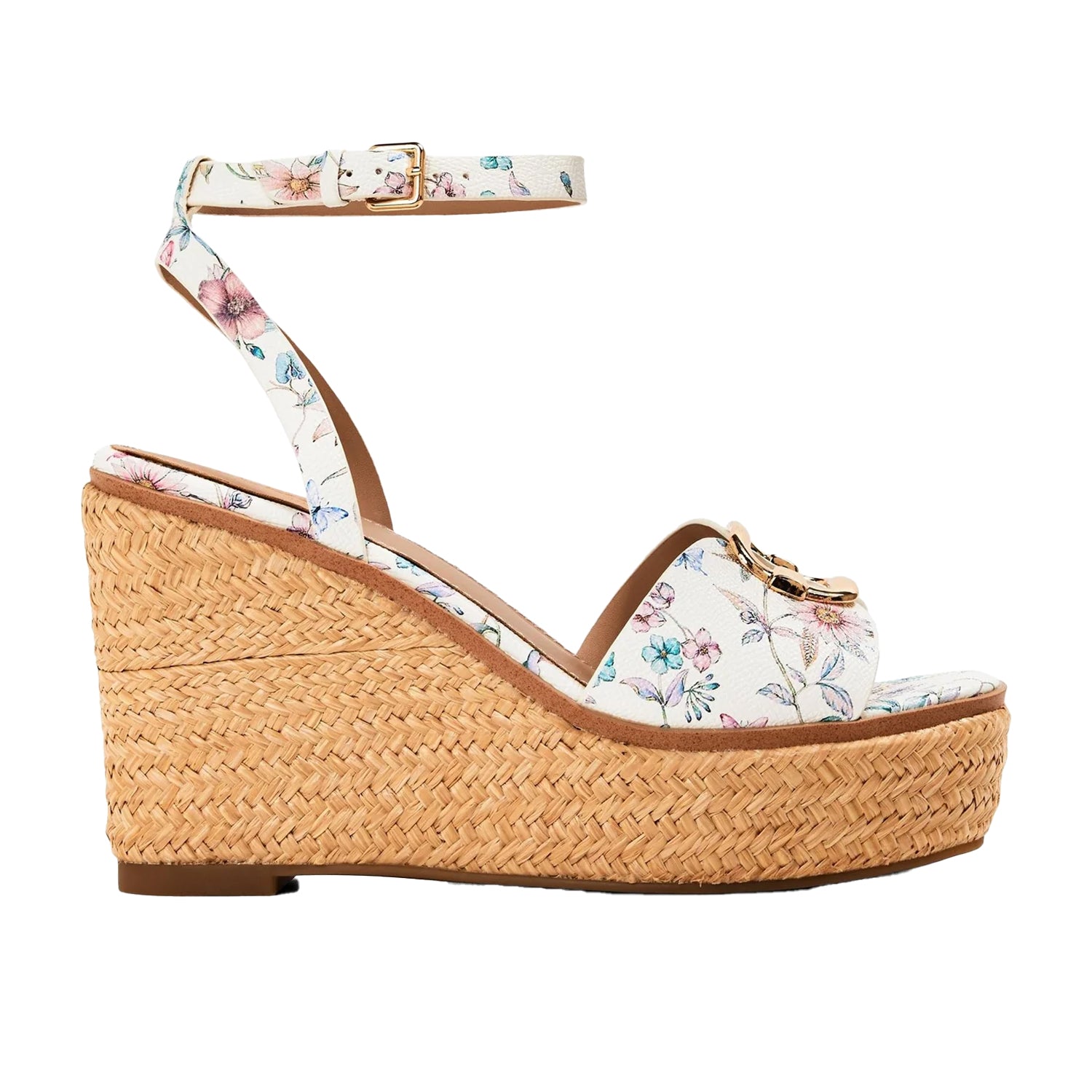 Multicoloured - Front - Aldo Womens-Ladies Carrabriria Floral Wedge Sandals