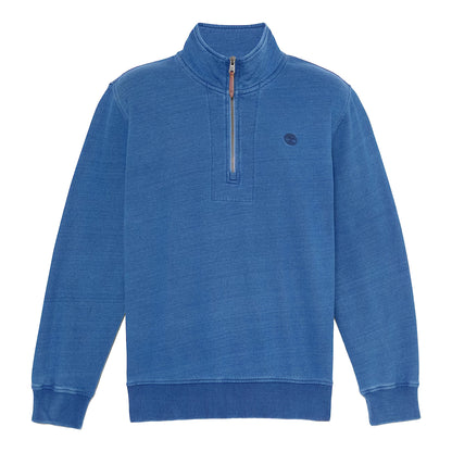 Mid Indigo - Front - Timberland Mens Indi Quarter Zip Sweatshirt