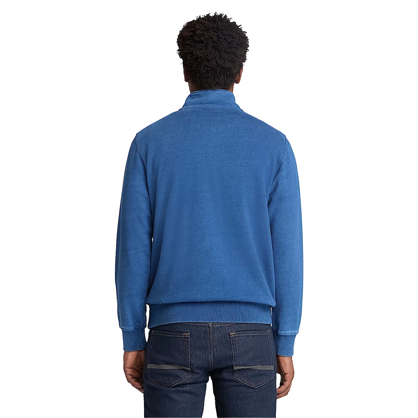Mid Indigo - Back - Timberland Mens Indi Quarter Zip Sweatshirt