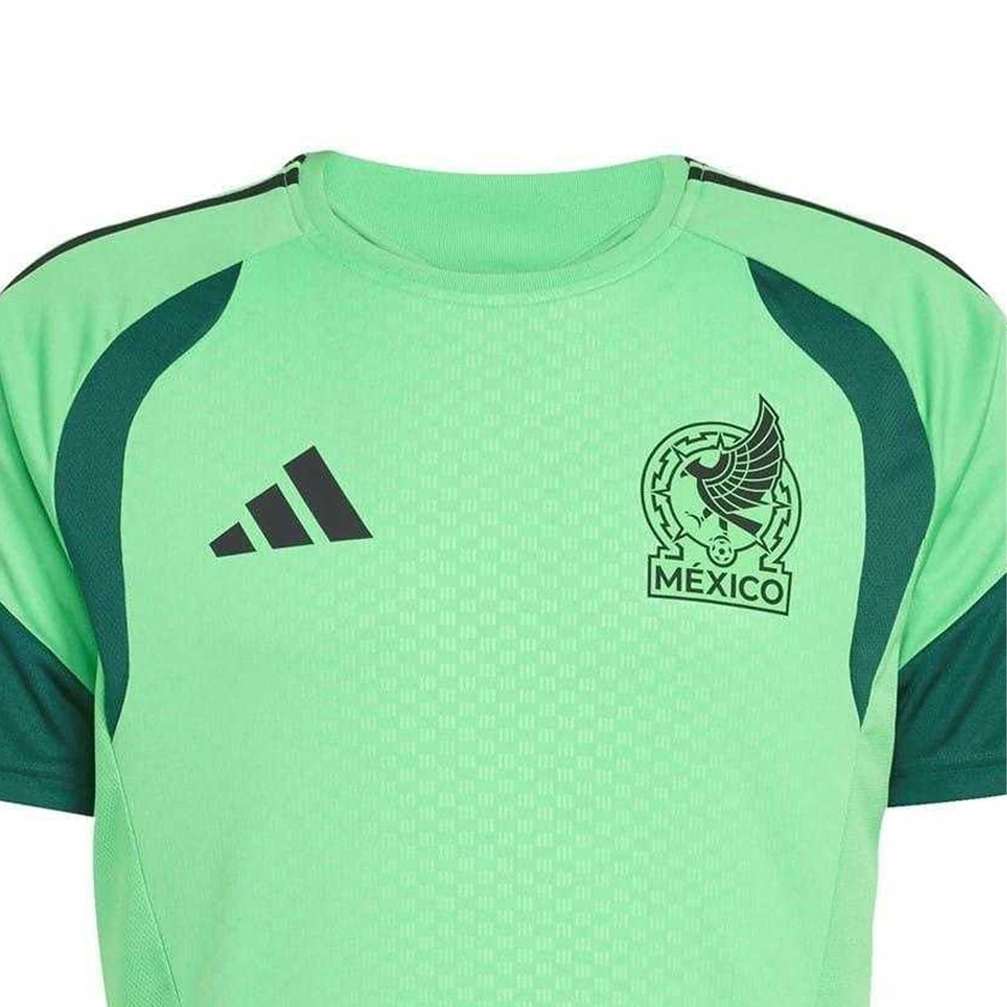 Green-White - Side - Adidas Mens 2026 Mexican Training Football Shirt