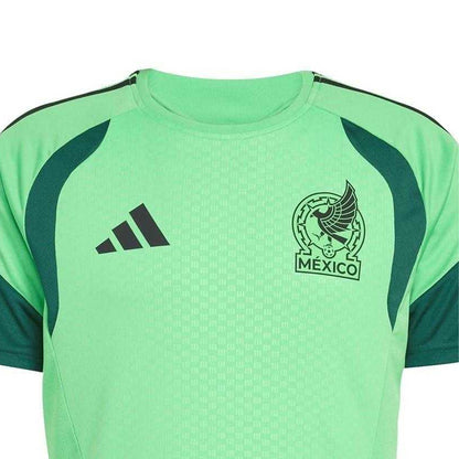 Green-White - Side - Adidas Mens 2026 Mexican Training Football Shirt