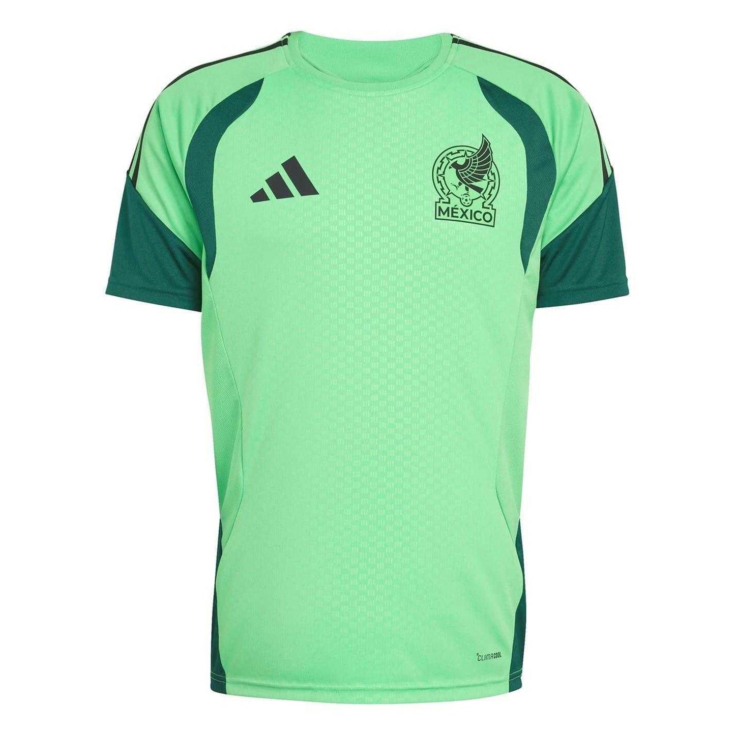 Green-White - Front - Adidas Mens 2026 Mexican Training Football Shirt