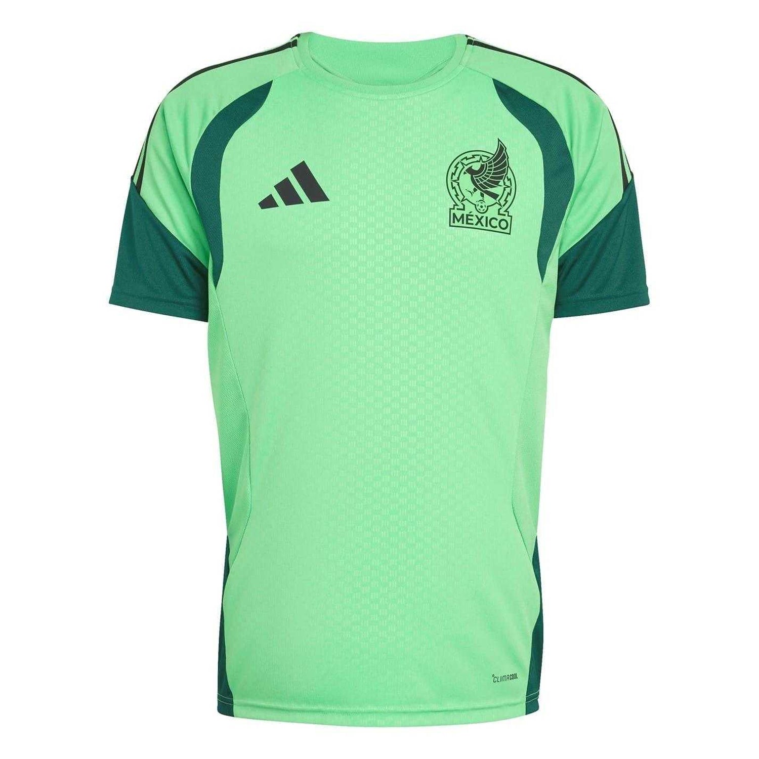 Green-White - Front - Adidas Mens 2026 Mexican Training Football Shirt