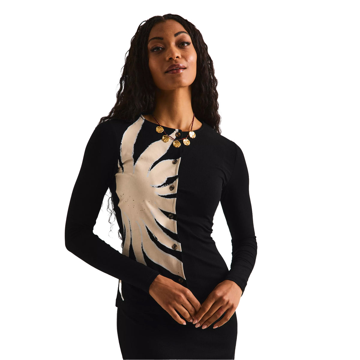 Black - Side - Never Fully Dressed Womens-Ladies Doris Lightweight Long-Sleeved Cardigan