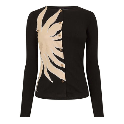 Black - Front - Never Fully Dressed Womens-Ladies Doris Lightweight Long-Sleeved Cardigan
