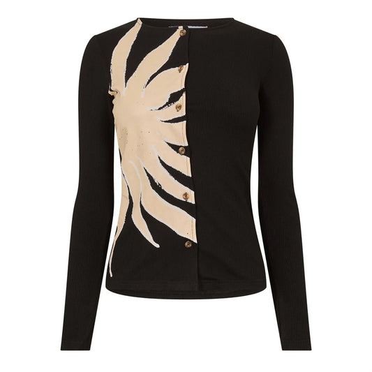 Black - Front - Never Fully Dressed Womens-Ladies Doris Lightweight Long-Sleeved Cardigan
