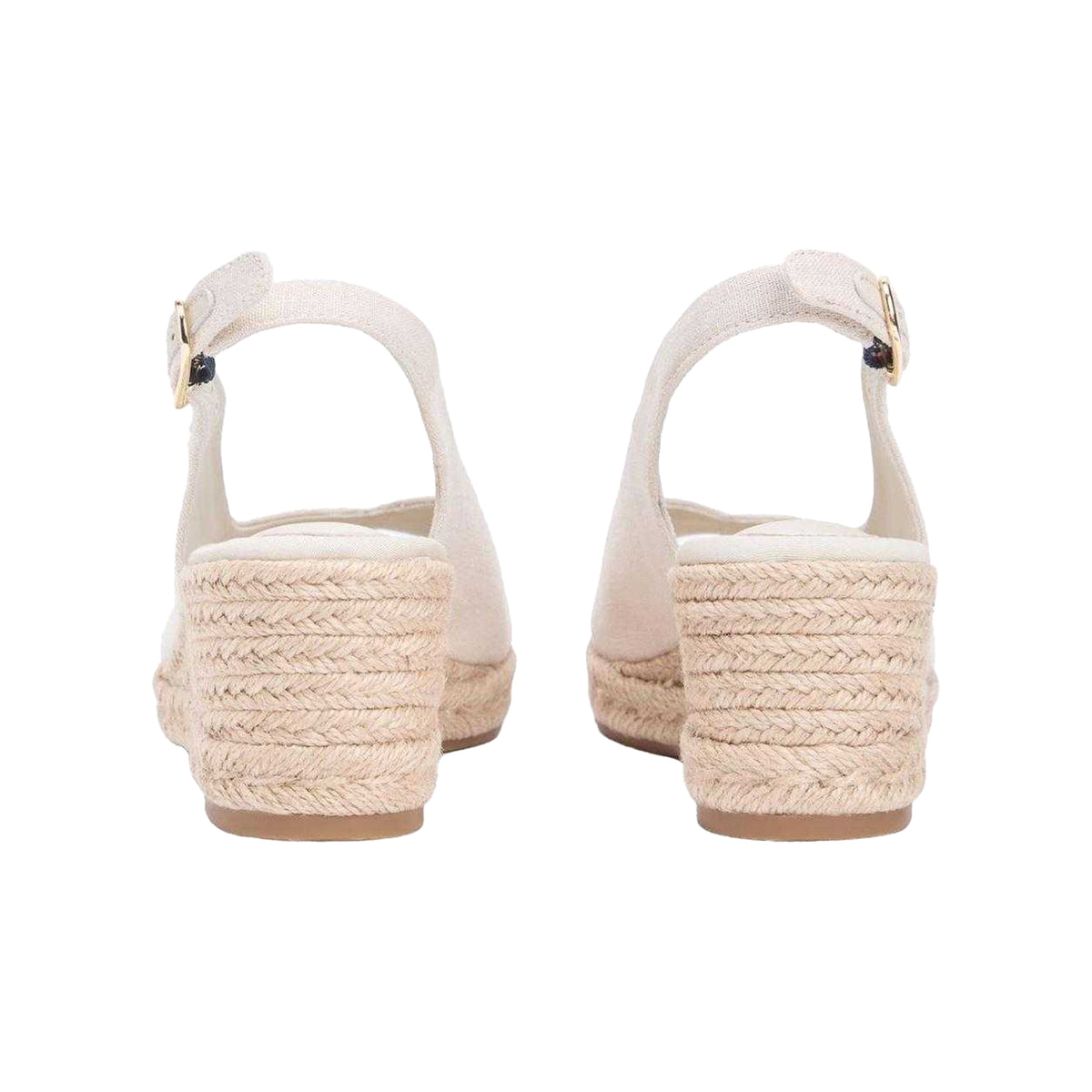 Beige - Back - Tommy Hilfiger Womens-Ladies Espadrille Wedge Sandals