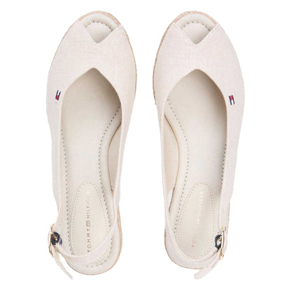 Beige - Side - Tommy Hilfiger Womens-Ladies Espadrille Wedge Sandals